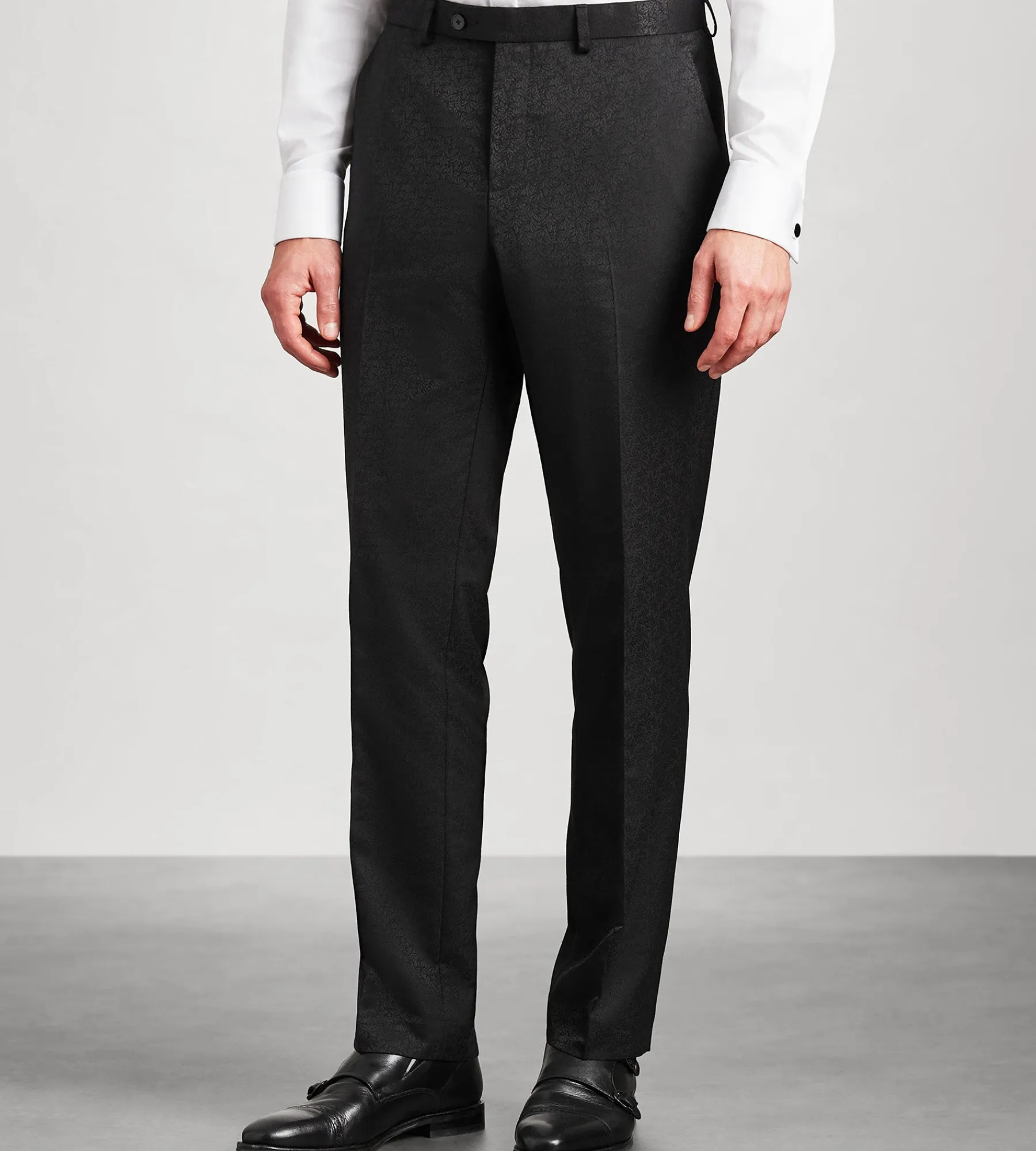 G Grafton Dress Pants|Dress Pants*Slim Fit Jacquard Tuxedo Pants Black
