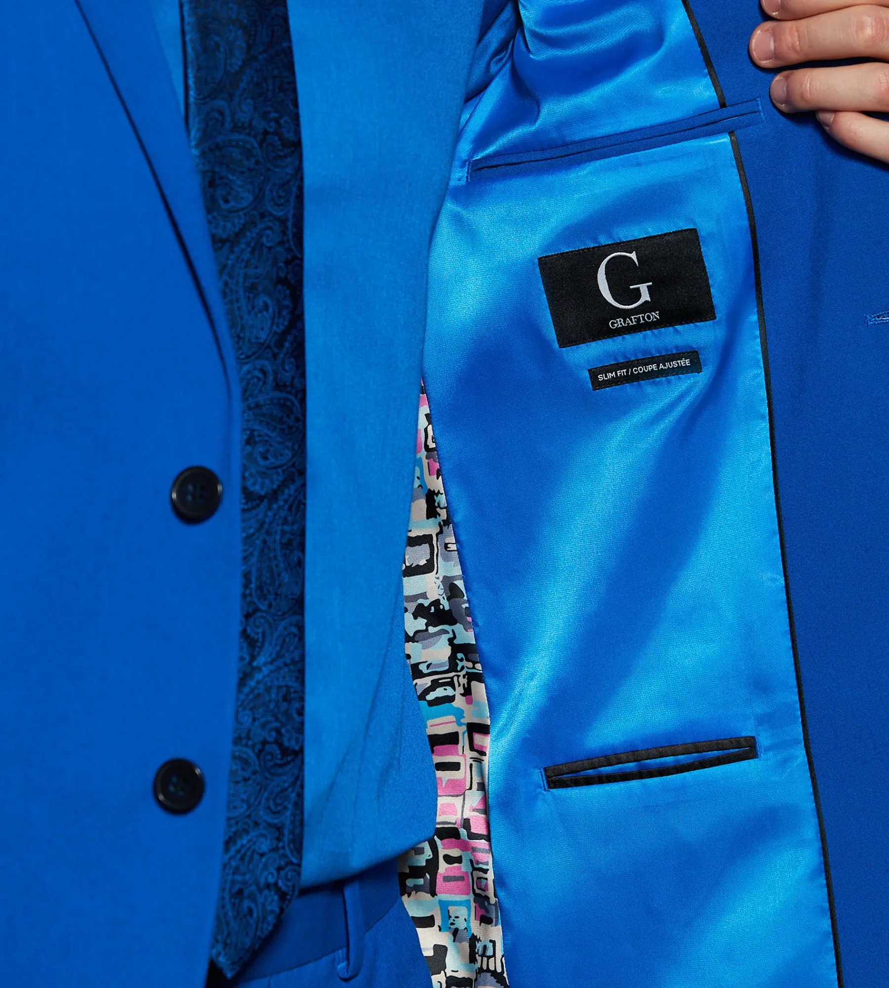 G Grafton Suit Separates*Slim Fit Bright Blue Solid Suit