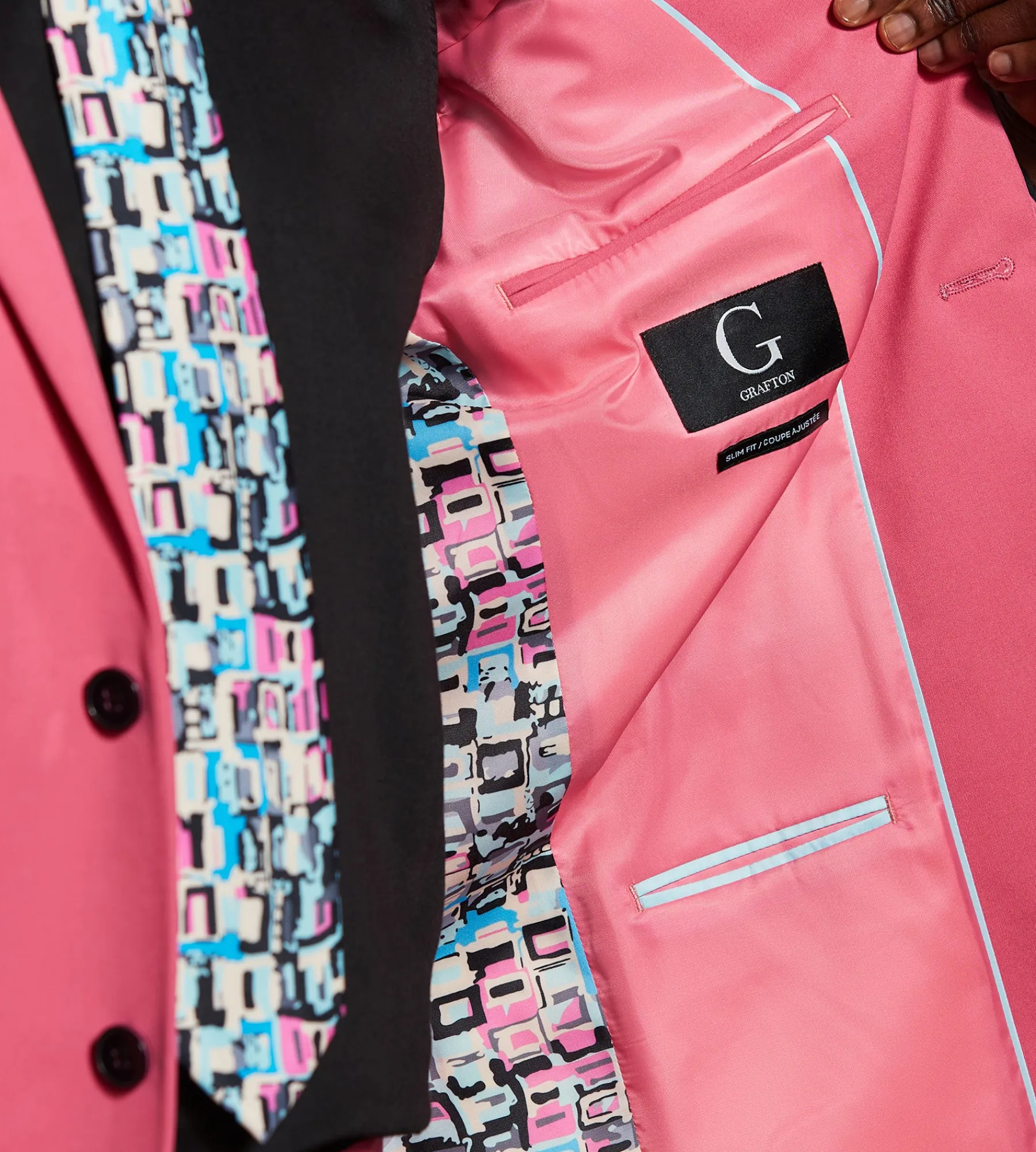 G Grafton Suit Separates*Slim Fit Bright Pink Solid Suit
