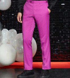 G Grafton Dress Pants|Dress Pants*Slim Fit Solid Suit Pants Bright purple
