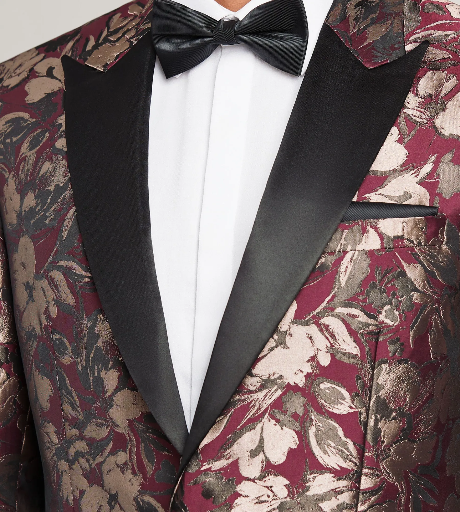 G Grafton Tuxedos|Suit Separates*Slim Fit Burgundy Jacquard Tuxedo