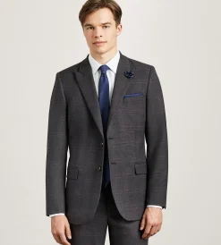 G Grafton Suit Separates*Slim Fit Burgundy Plaid Suit
