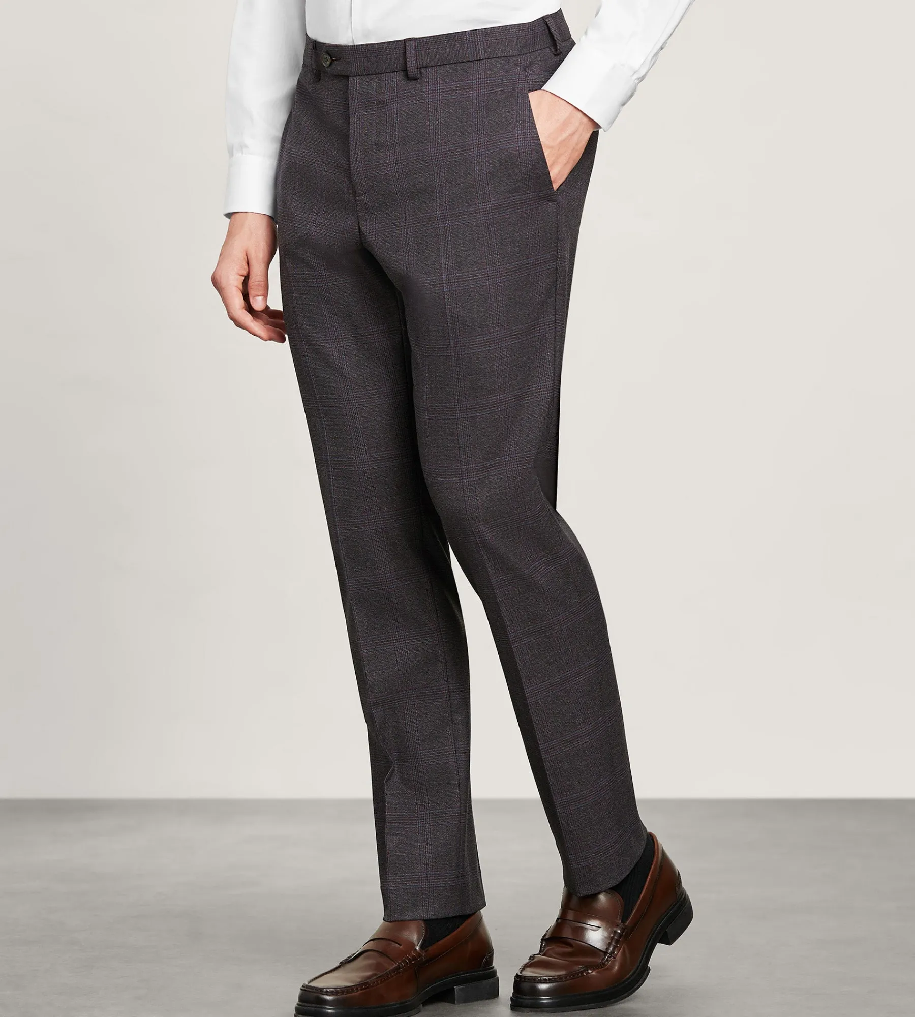 G Grafton Dress Pants|Dress Pants*Slim Fit Plaid Suit Pants Burgundy