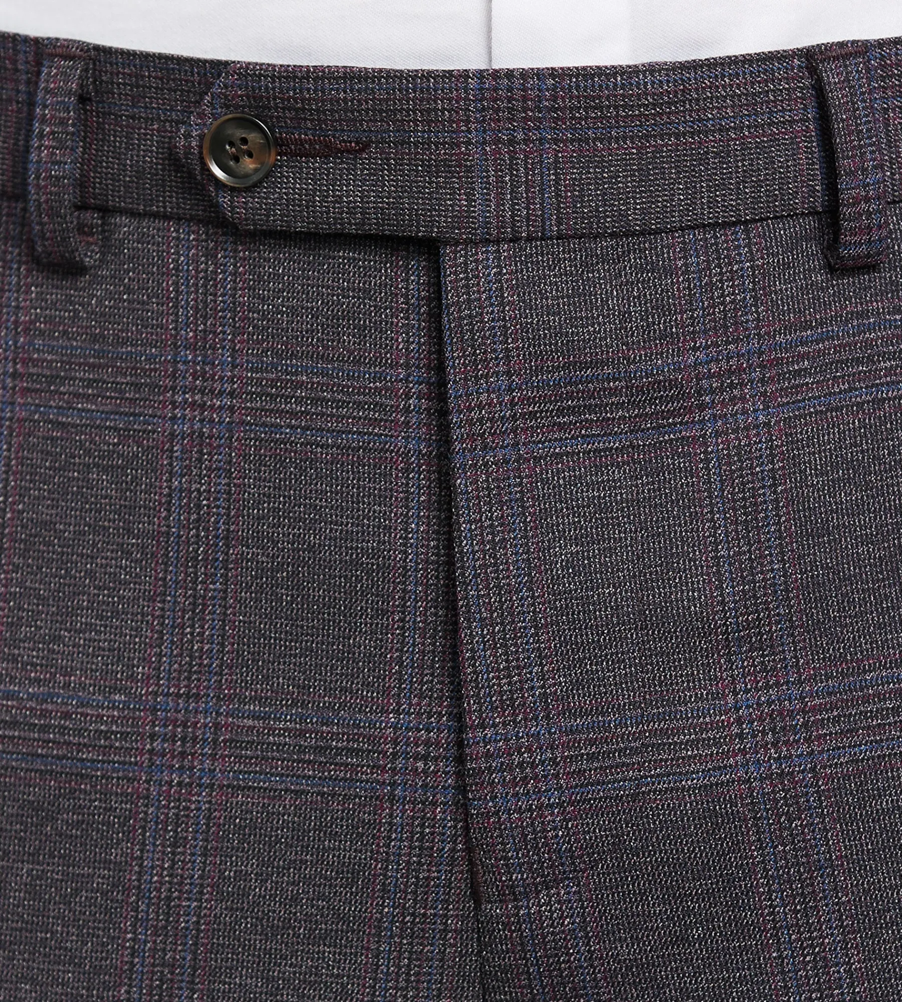 G Grafton Dress Pants|Dress Pants*Slim Fit Plaid Suit Pants Burgundy