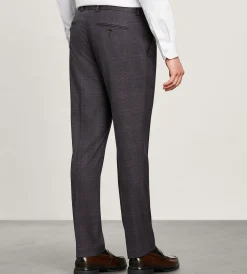 G Grafton Dress Pants|Dress Pants*Slim Fit Plaid Suit Pants Burgundy