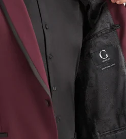 G Grafton Tuxedos|Suit Separates*Slim Fit Burgundy Solid Tuxedo