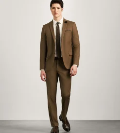 G Grafton Suit Separates*Slim Fit Caramel Solid Suit