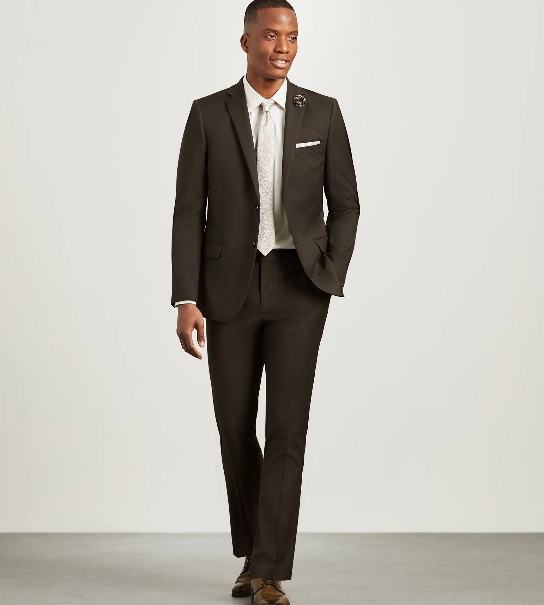 G Grafton Suit Separates*Slim Fit Dark Brown Solid Suit