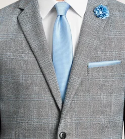 G Grafton Suit Separates*Slim Fit Grey Plaid Suit