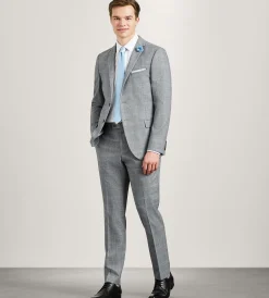 G Grafton Suit Separates*Slim Fit Grey Plaid Suit