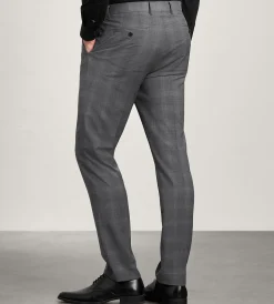 Michael Kors Dress Pants|Dress Pants*Slim Fit Plaid Suit Pants Grey