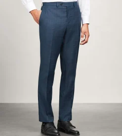 G Grafton Dress Pants|Dress Pants*Slim Fit Plaid Suit Pants Navy