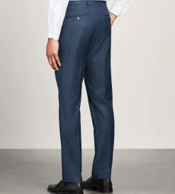 G Grafton Dress Pants|Dress Pants*Slim Fit Plaid Suit Pants Navy