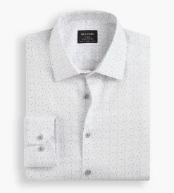 Bellissimo Dress Shirts*Slim Fit Non- Iron Stretch Sateen Dress Shirt White