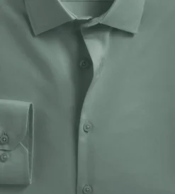 Bellissimo Dress Shirts*Slim Fit Non- Iron Stretch Sateen Dress Shirt Teal