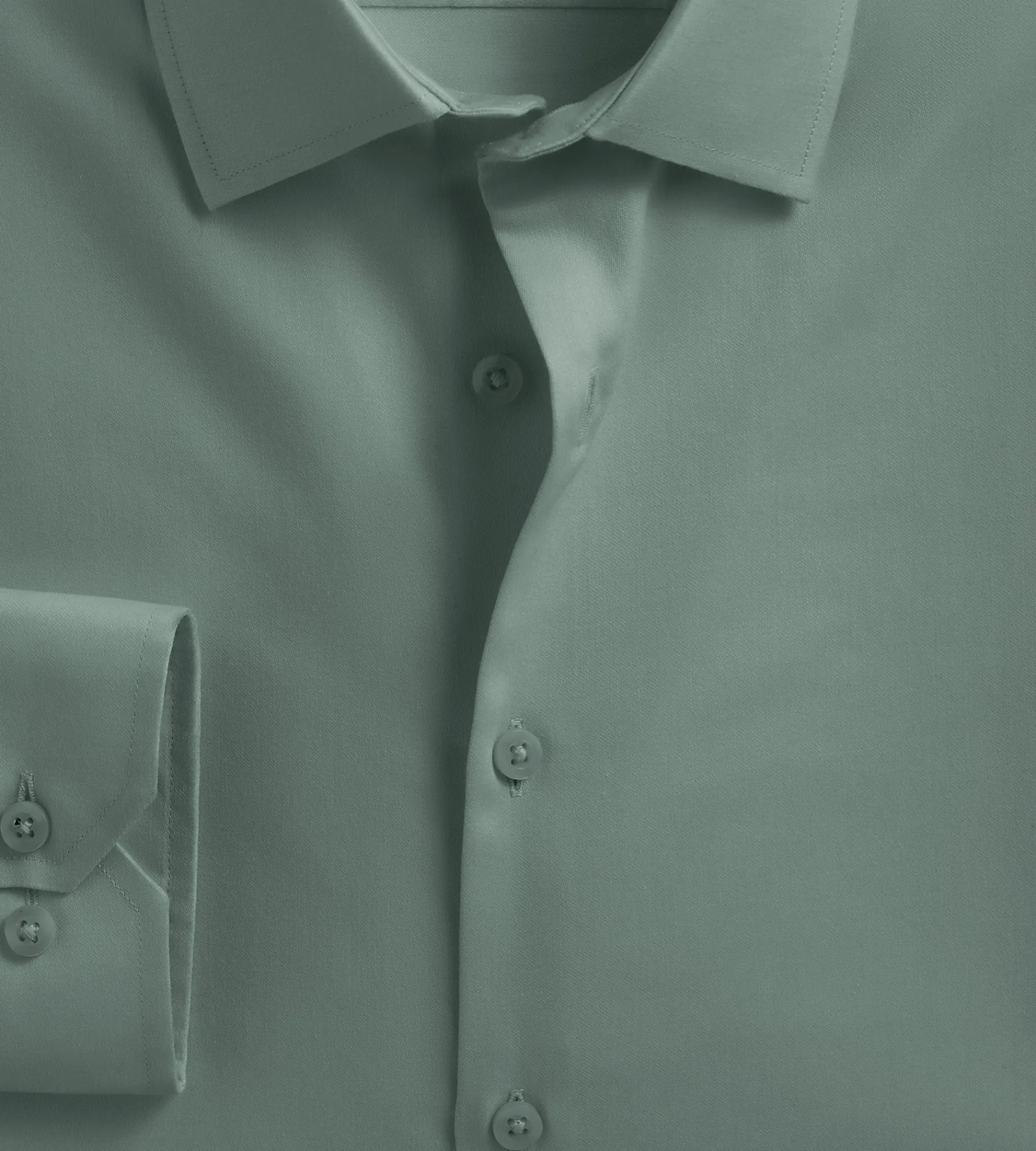 Bellissimo Dress Shirts*Slim Fit Non- Iron Stretch Sateen Dress Shirt Teal