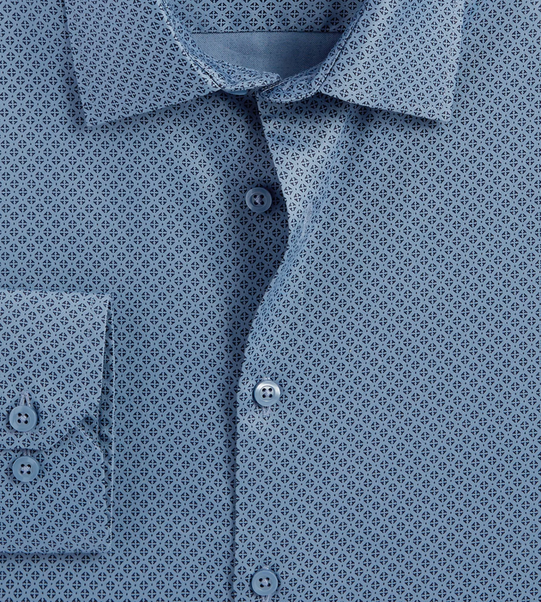 Bellissimo Dress Shirts*Slim Fit Non-Iron Printed Sateen Dress Shirt Oxford blue