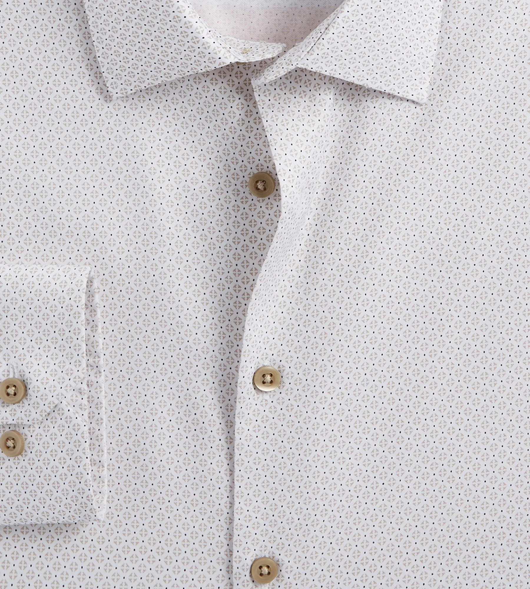Bellissimo Dress Shirts*Slim Fit Non-Iron Printed Sateen Dress Shirt Light brown
