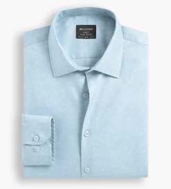 Bellissimo Dress Shirts*Slim Fit Non-Iron Printed Sateen Dress Shirt Light blue