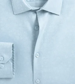 Bellissimo Dress Shirts*Slim Fit Non-Iron Printed Sateen Dress Shirt Light blue
