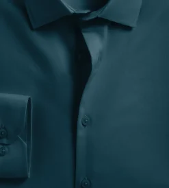 Bellissimo Dress Shirts*Slim Fit Non-Iron Sateen Dress Shirt Dark teal