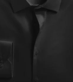 Bellissimo Dress Shirts*Slim Fit Non-Iron Sateen Dress Shirt Black