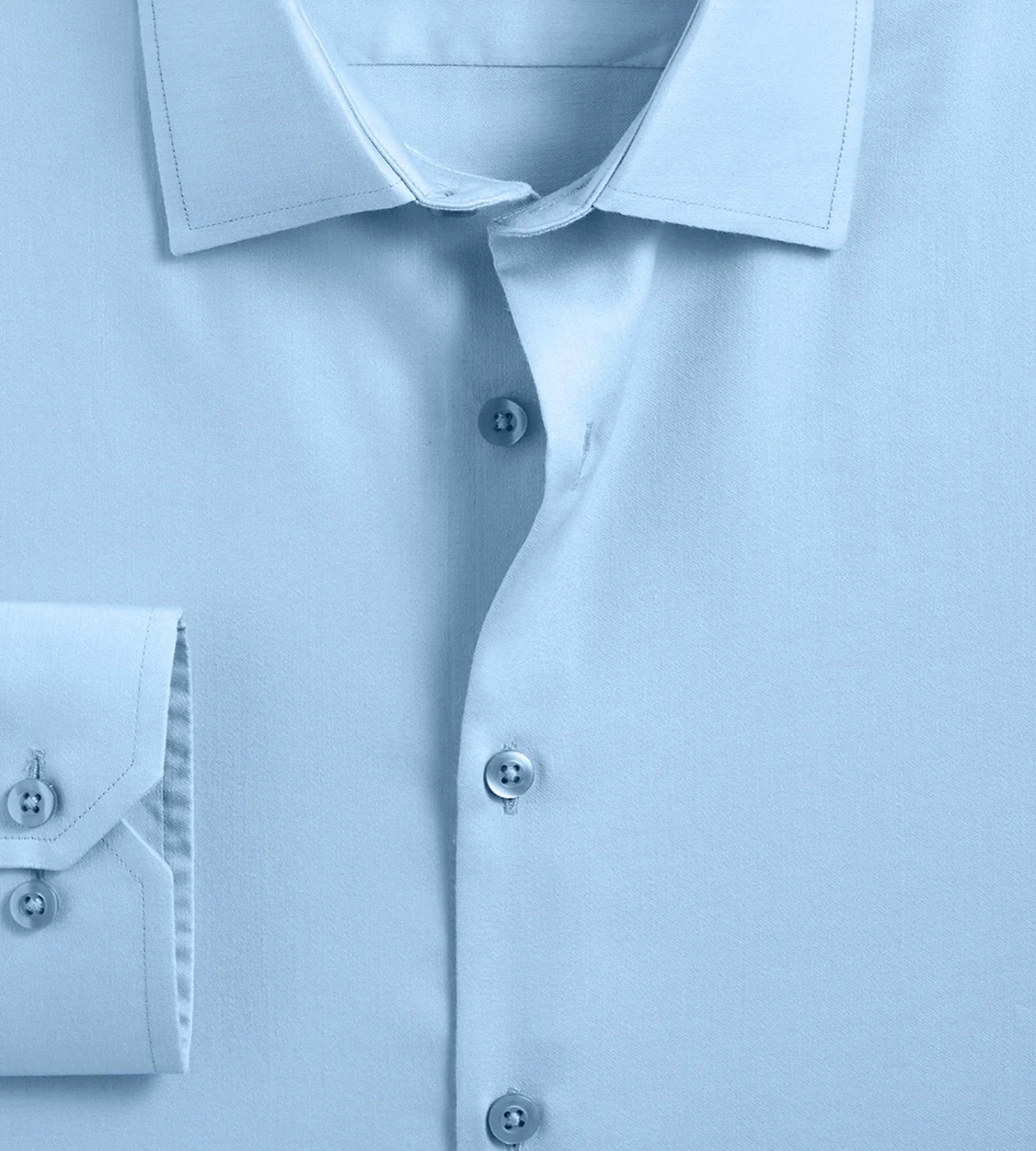 Bellissimo Dress Shirts*Slim Fit Non-Iron Sateen Dress Shirt Blue
