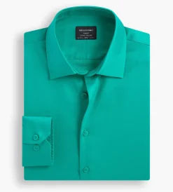 Bellissimo Dress Shirts*Slim Fit Non-Iron Sateen Dress Shirt Bright green