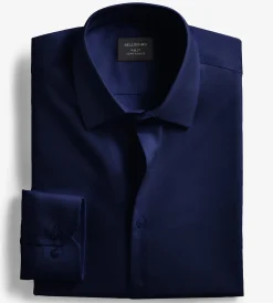 Bellissimo Dress Shirts*Slim Fit Non-Iron Sateen Dress Shirt Midnight