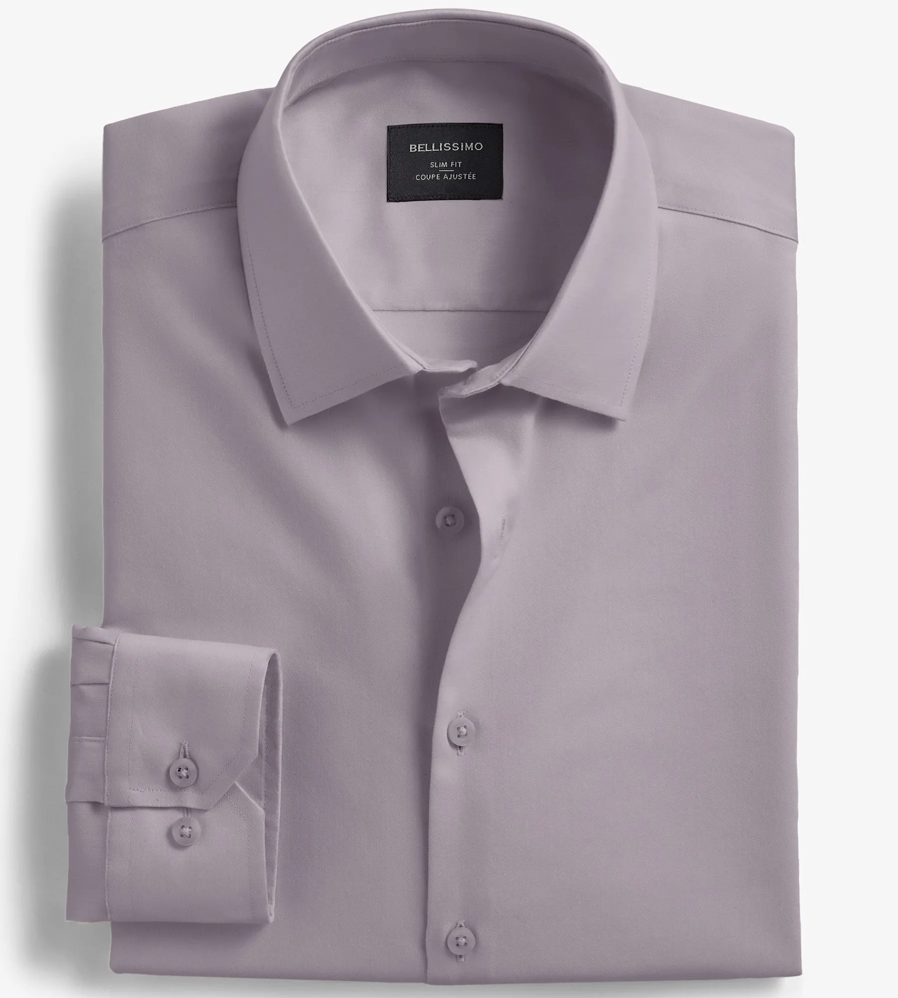 Bellissimo Dress Shirts*Slim Fit Non-Iron Sateen Dress Shirt Purple