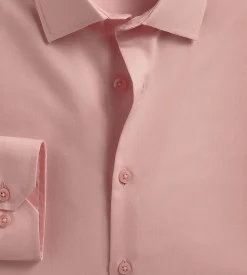 Bellissimo Dress Shirts*Slim Fit Non-Iron Sateen Dress Shirt Rose