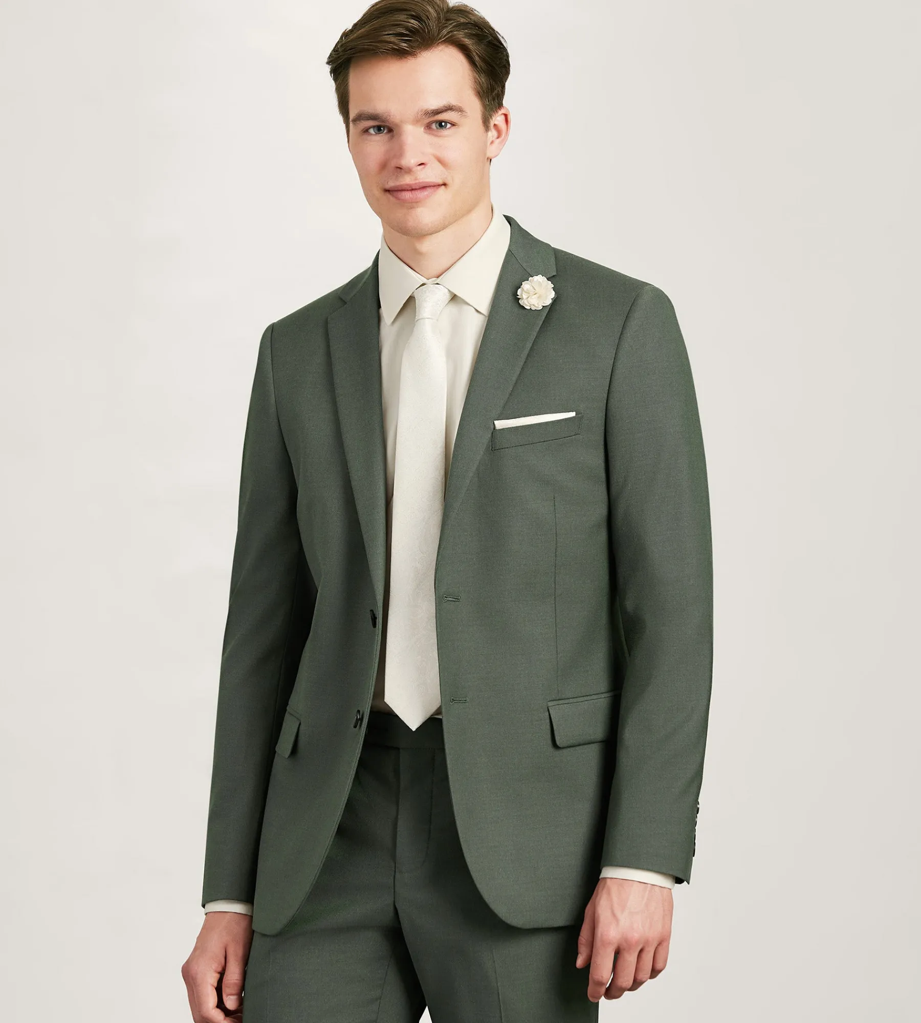 G Grafton Suit Separates*Slim Fit Olive Solid Suit