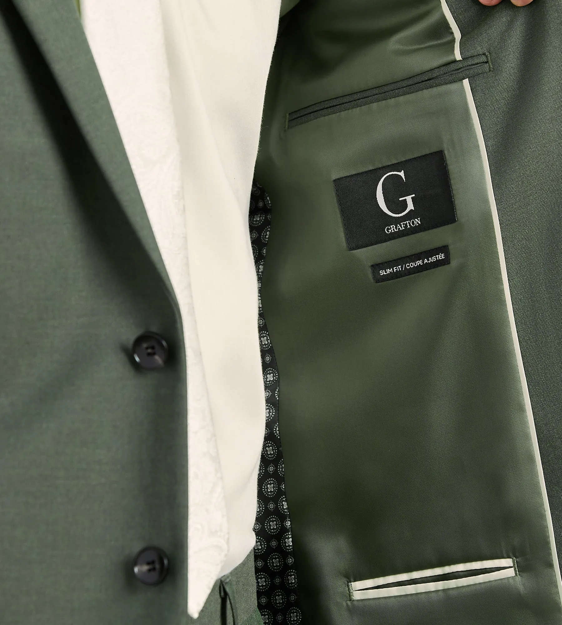 G Grafton Suit Separates*Slim Fit Olive Solid Suit
