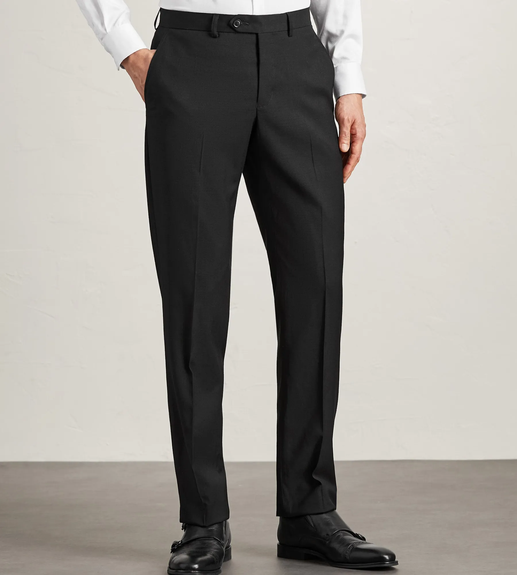 G Grafton Dress Pants|Dress Pants*Slim Fit Solid Suit Pants Black