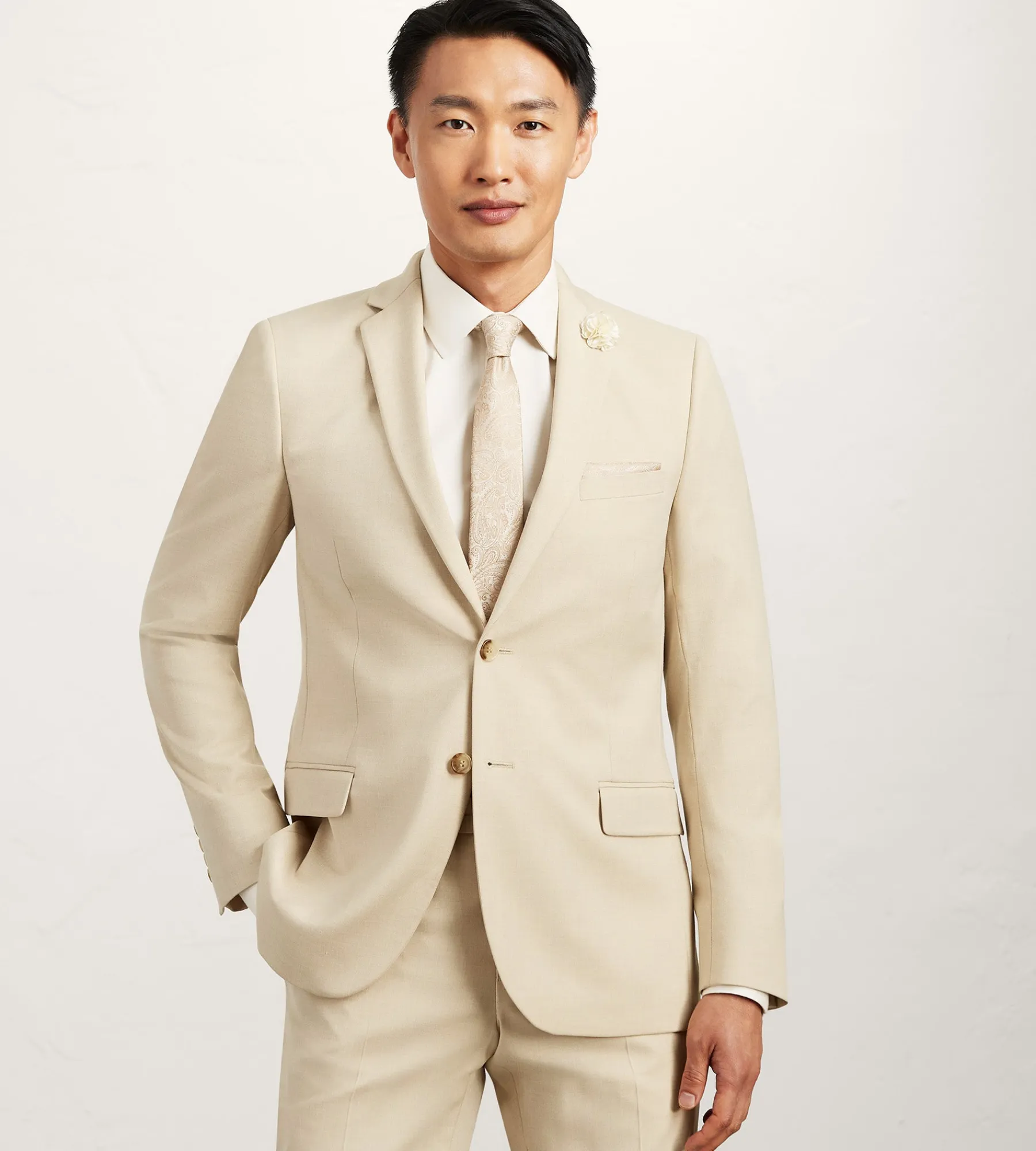 G Grafton Suit Separates*Slim Fit Wheat Solid Suit