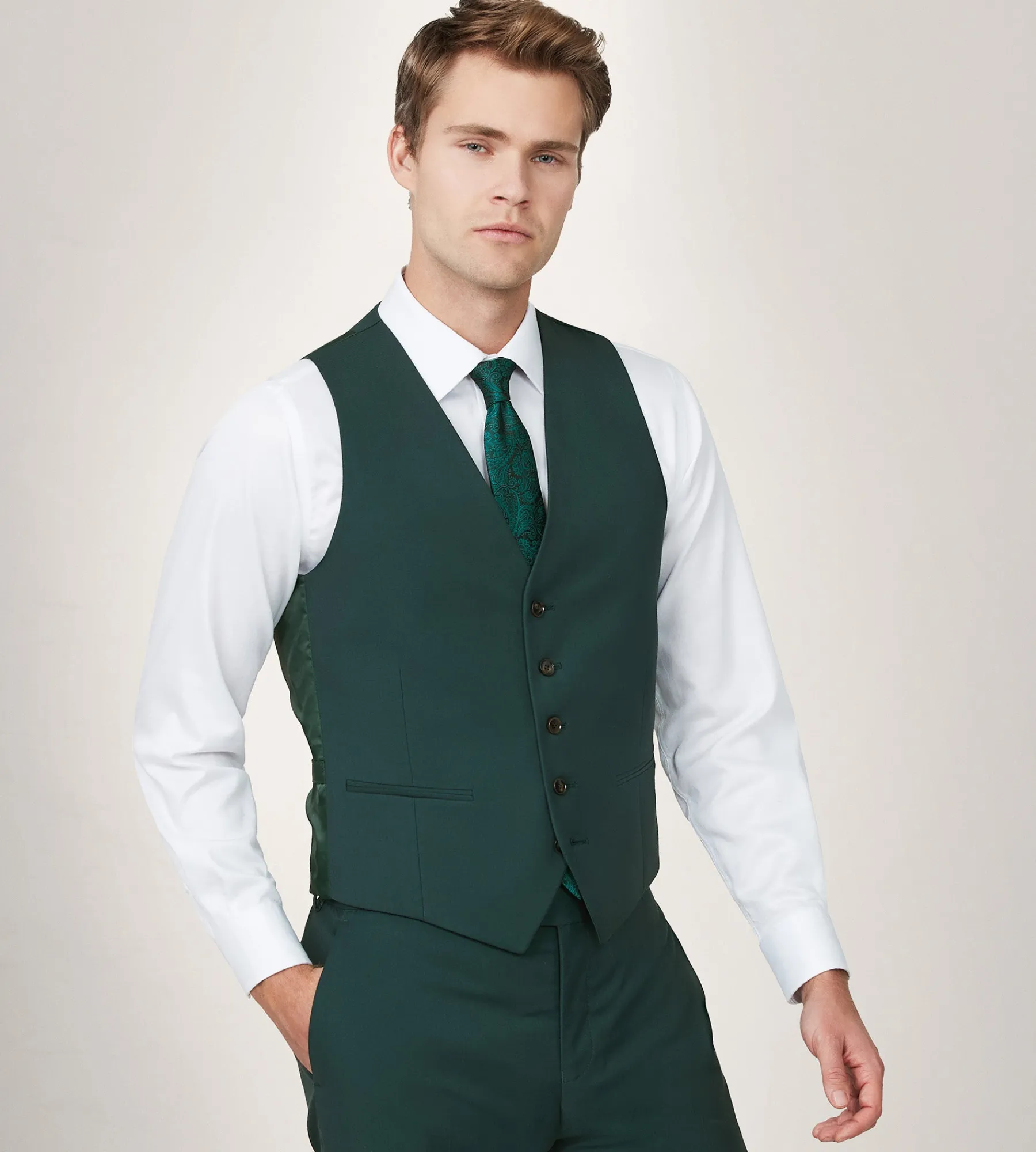 G Grafton Vests*Suit Separate Vest Forest green