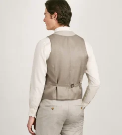 G Grafton Vests*Solid Suit Vest Tan