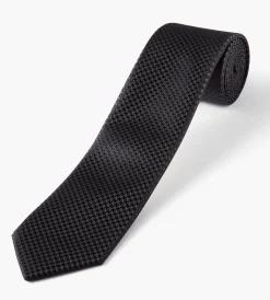 Bellissimo Ties*Tonal Houndsthooth Tie Black