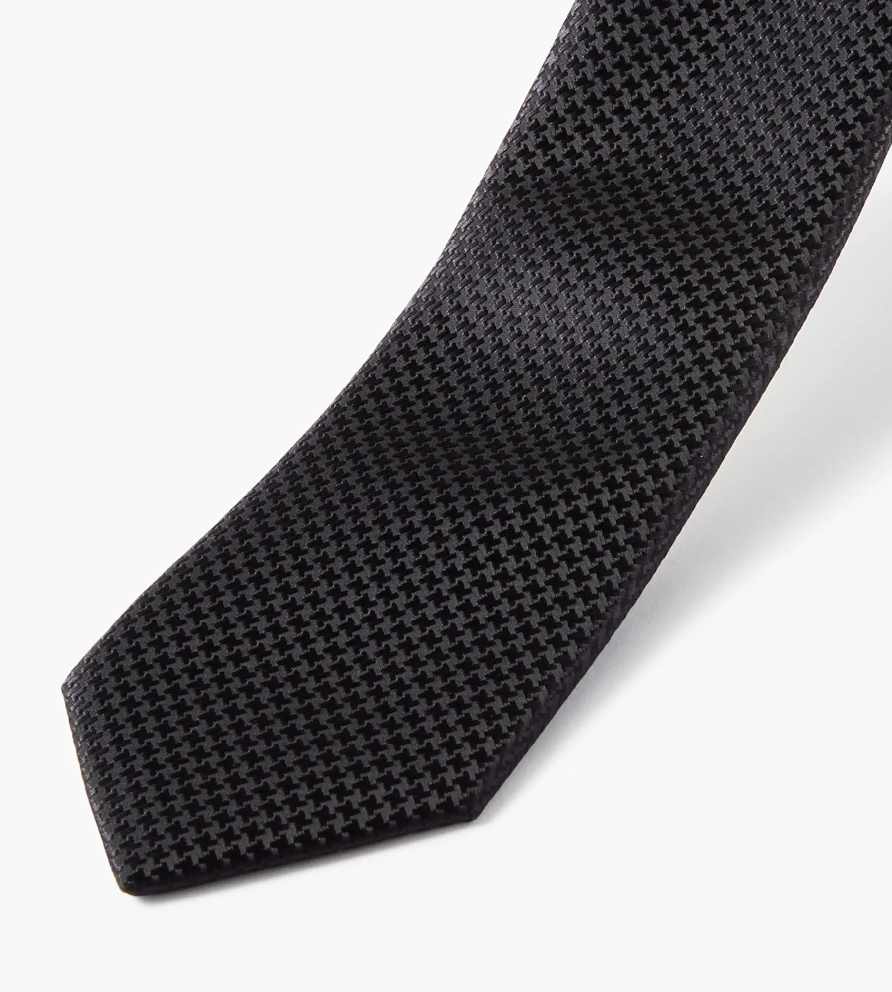 Bellissimo Ties*Tonal Houndsthooth Tie Black