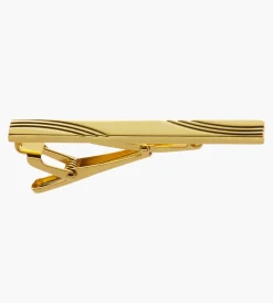 Tip Top Cuff Links & Tie Bars*Wave Tie Bar Gold