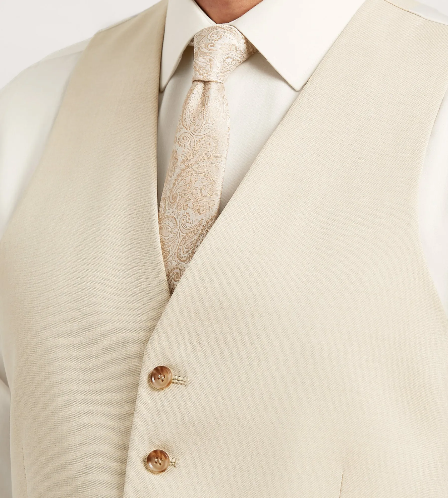 G Grafton Vests*Solid Suit Vest Wheat